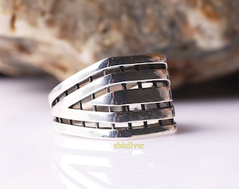 Handmade Sterling Silver Band Ring: Turkish Mens Jewelry