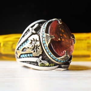 Alexandrite Color Change Stone Ring: Turkish Handmade 925 Sterling Silver