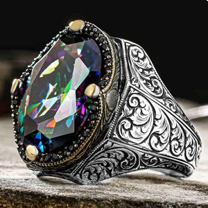 Mens Handmade Ring, Turkish Handmade Silver Men Ring Mens Handmade Ring, Turkish Handmade Silver Men Ring