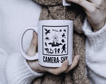 Camera Shy Mug Cup 11oz 15oz Mythical Creatures Urban Legend Fantasy Fairy Tale