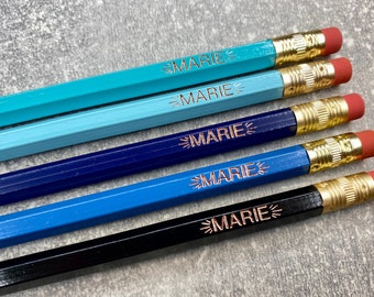 5 personalized pencils with one or different inscriptions as a gift