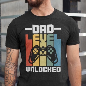 Dad Level Unlocked Shirt, Funny New Dad T Shirt, Gamer Dad Gift, Dad Announcement Tee, Fathers Day Gift, Gift for Husband, Birthday Gift