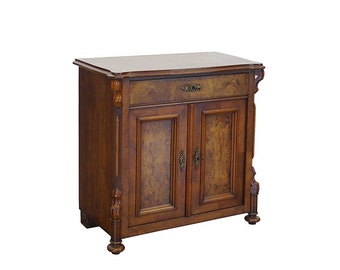 Antike Louis Philippe Anrichte um 1880 Nussbaum furniert B - 79 cm (11113)