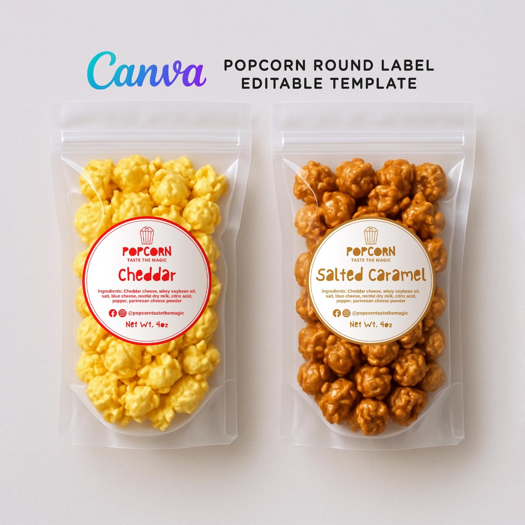 Popcorn Labels Popcorn Logo Popcorn Business Popcorn Templates