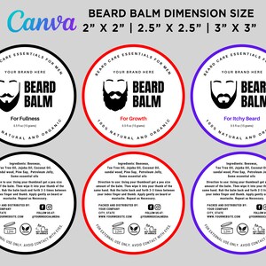 Printable Beard Wax Round Label Beard Balm Round Label - Etsy