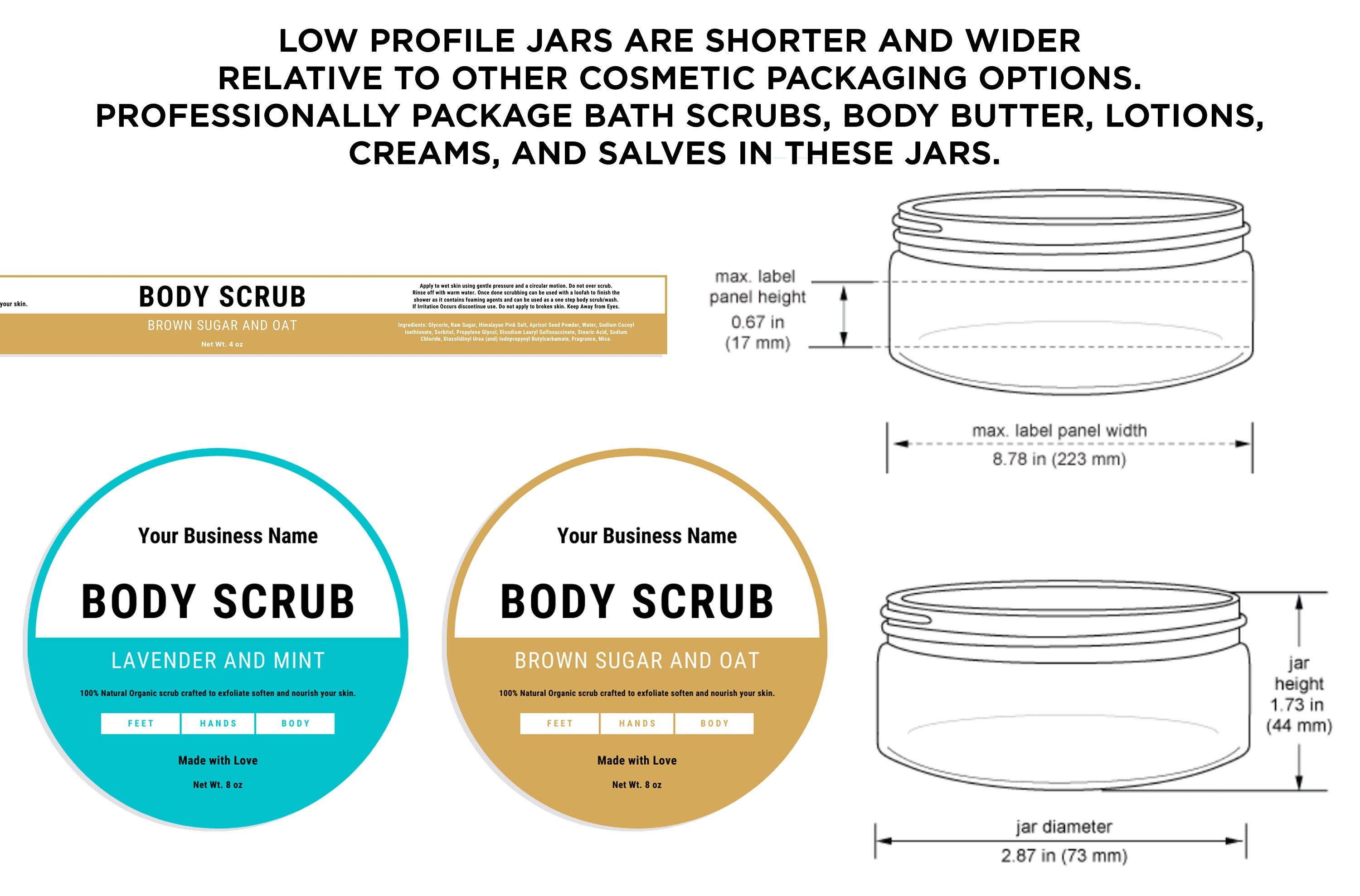 Scrub Ink Order Form Editable Body Scrub Label for Low Profile Jars, Sugar Scrub Label ...