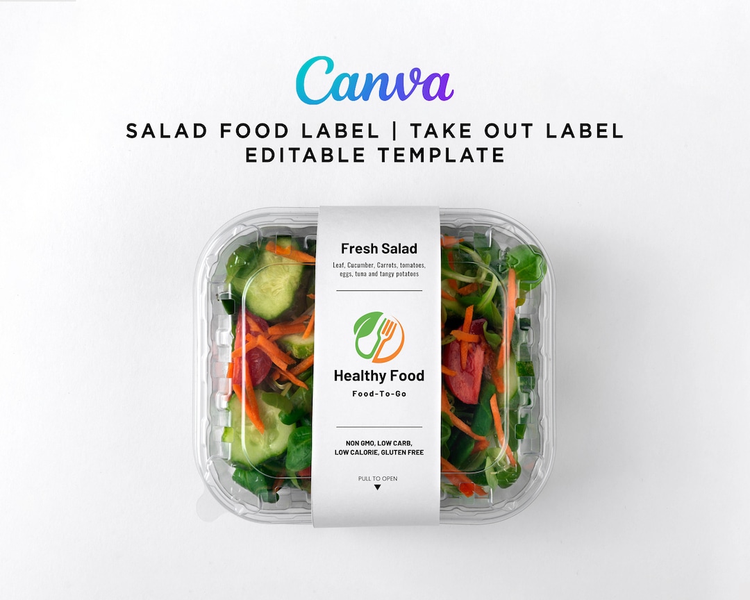 Printable Food Container Label Fresh Salad Labels Take Out - Etsy