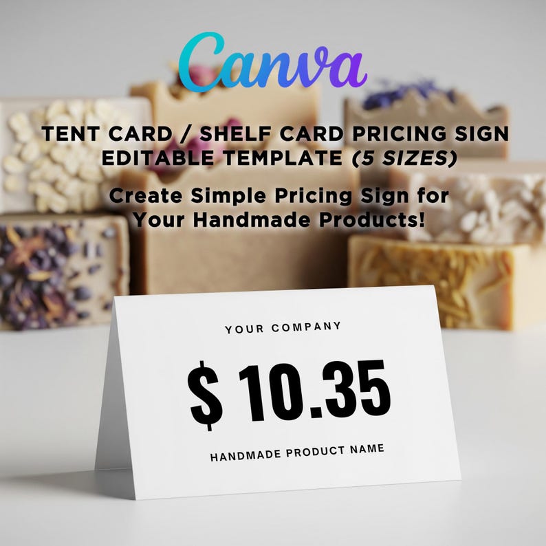 Editable Price Tags, Tent Card Template, Canva Pricing Sign, Printable ...