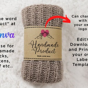Printable Crochet Labels, Handmade Labels for Knitting, Handmade Label ...