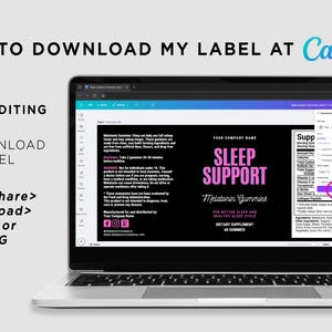Melatonin gummies label template
Canva supplement label template
Editable vitamin label design
Sleep support supplement labels
Gummy bottle label template
Digital label design for supplements
Printable label for melatonin gummies
Health and wellness product packaging
Sleep Supplement labels
natural sleep gummies
gummy labels