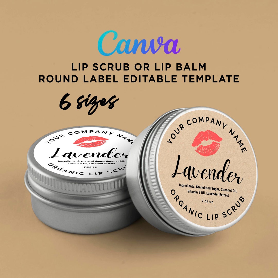 lip-scrub-round-label-lip-scrub-design-cosmetic-lip-product-lip-scrub-label-tin-can-lip-balm-circle-label-editable-template-at-canva-etsy for Free Printable Lip Scrub Labels Lip Scrub Round Label, Lip Scrub Design, Cosmetic Lip Product, Lip Scrub Label, Tin Can Lip Balm Circle Label, Editable Template at Canva. - Etsy for Free Printable Lip Scrub Labels