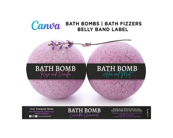 Printable Bath Bombs Design Label, Bath Bomb Belly Band Label, Bath ...