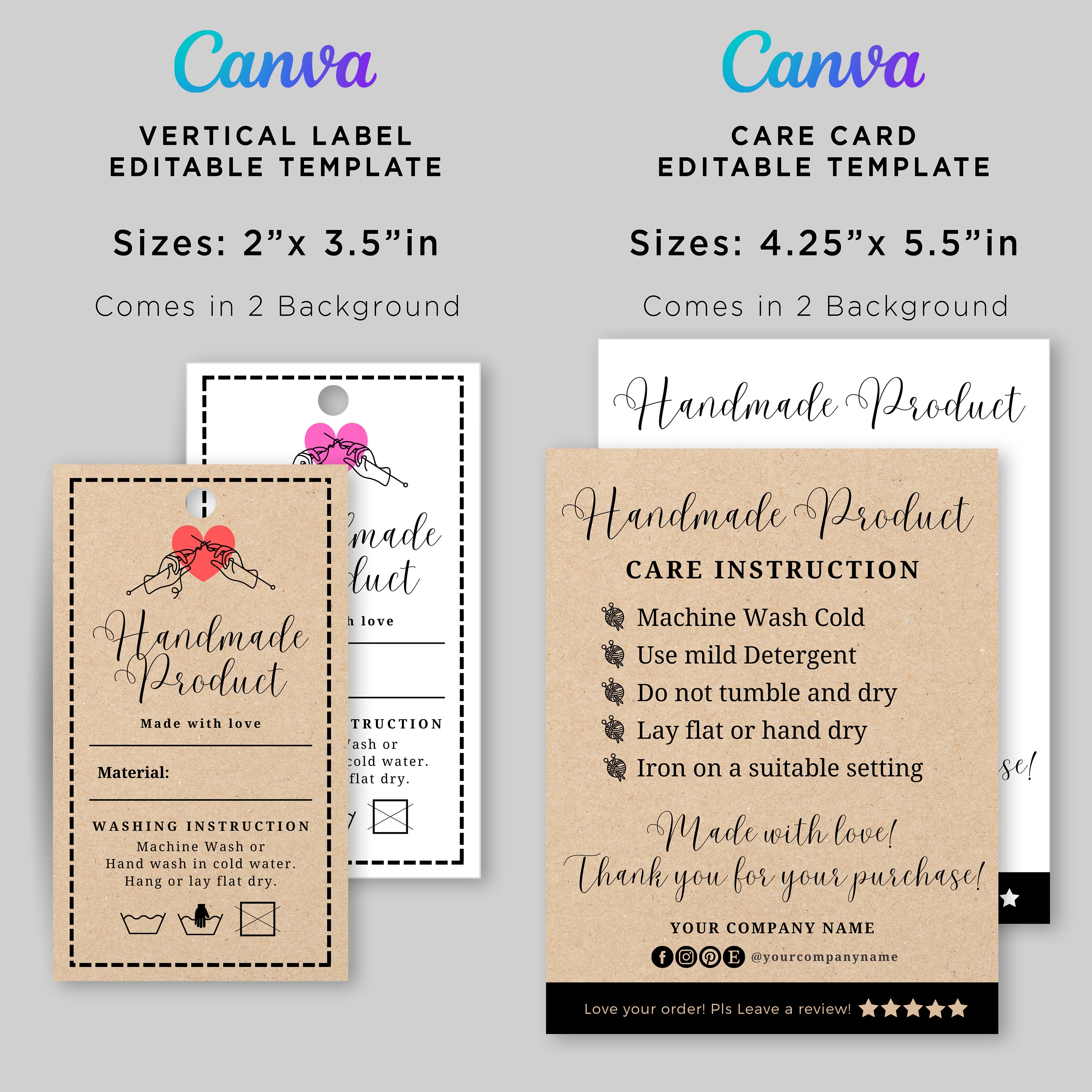 Printable Crochet Labels, Handmade Labels for Knitting, Handmade Label ...