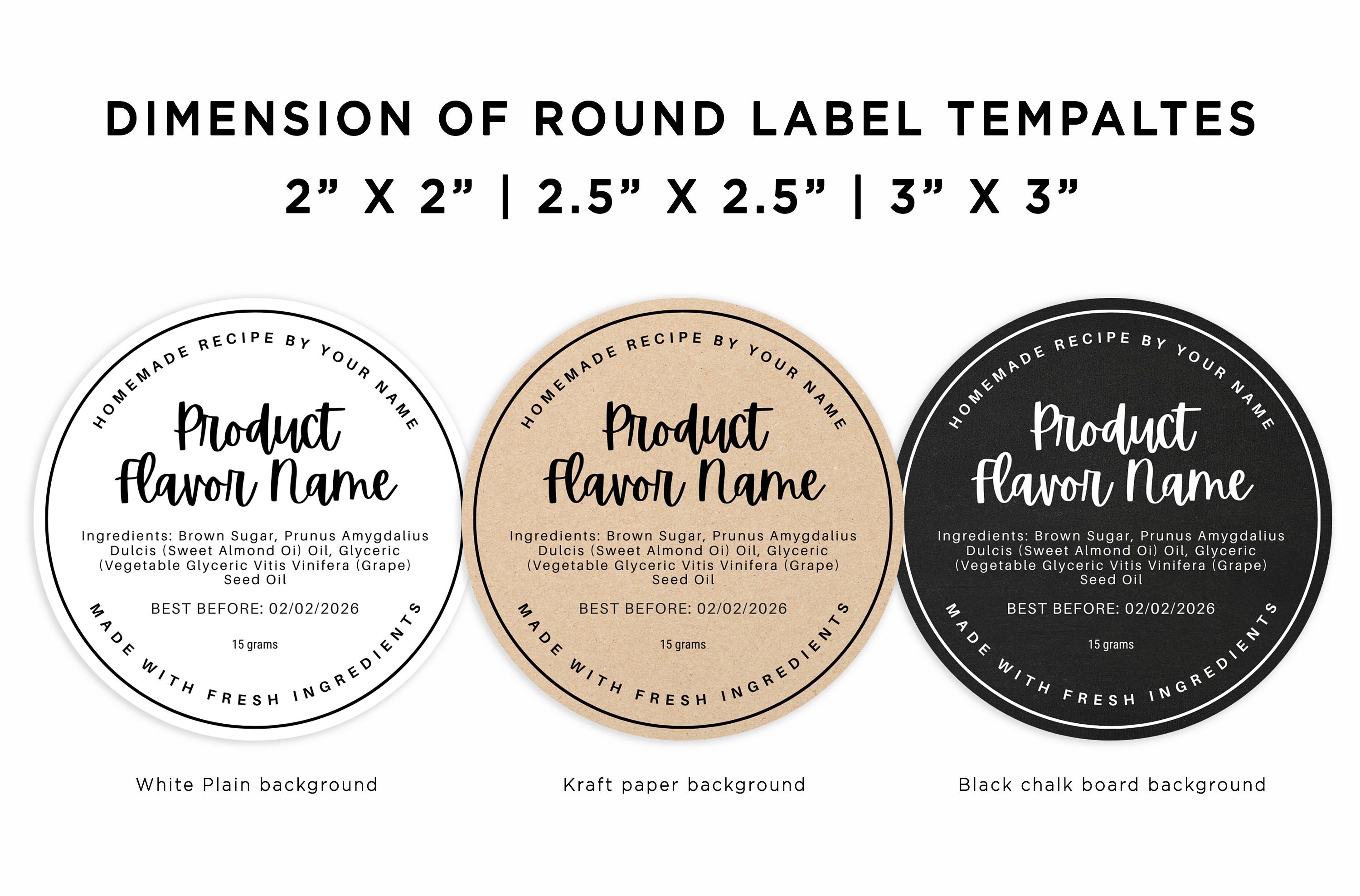 Editable Round Label for Canning Jar, Round Labels for Jams, Round ...