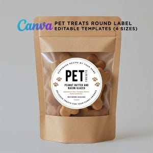 Printable Pet Treats Label, Dog Treats Packaging Label, Dog Treats Pouch Packaging Label, Dog Biscuits Labels Editable Template at Canva
