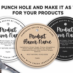 Editable Round Label for Canning Jar, Round Labels for Jams, Round ...