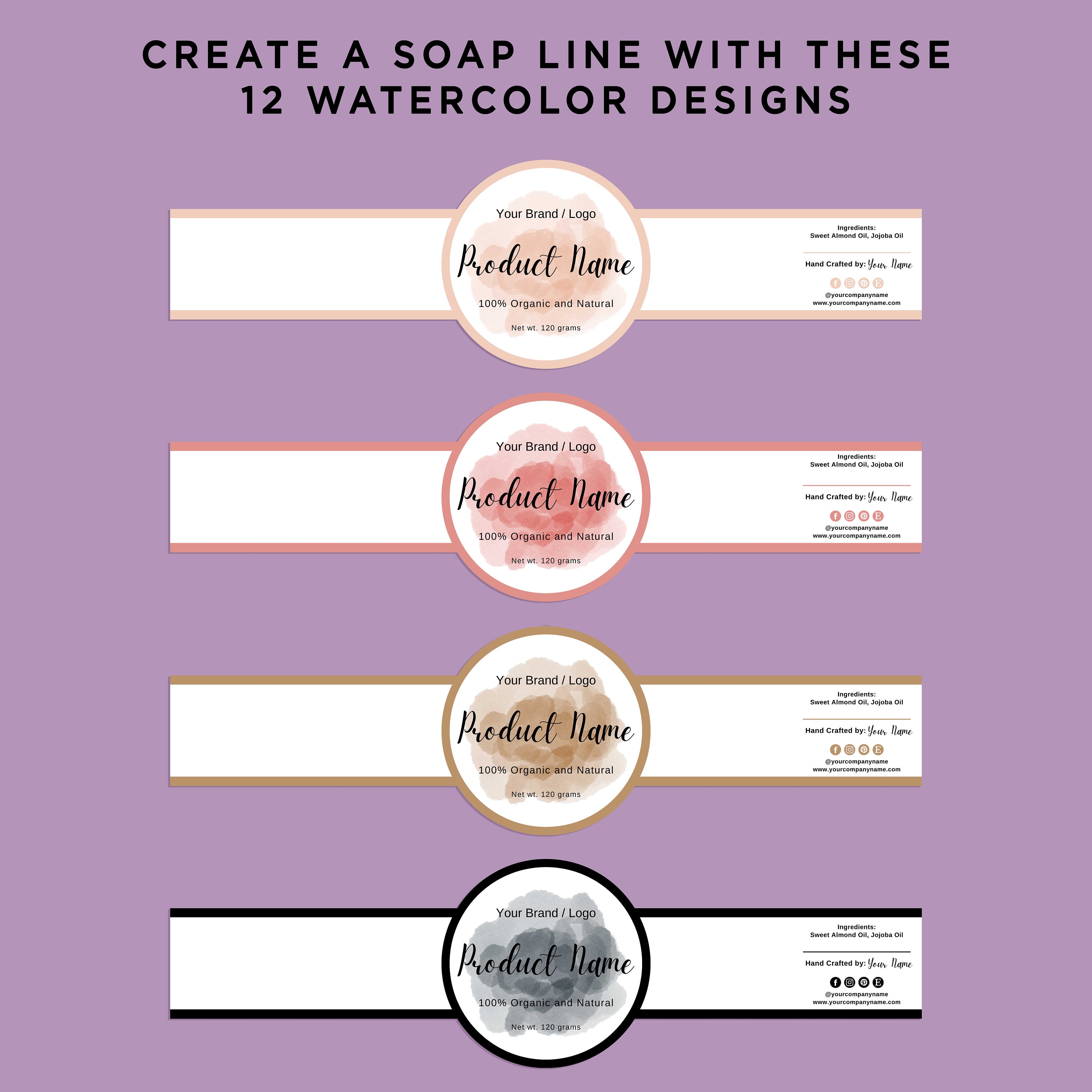 Printable Cigar Band Soap Labels Wrap Cigar Band for Candles - Etsy