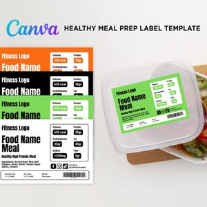 Deficit Based Labels Meal Container Labels, Fitness Meal Labels, Healthy Meal Labels ...