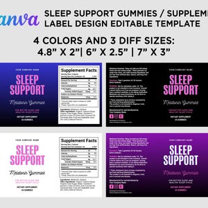 Sleep Supplement labels
natural sleep gummies
gummy labels
sleeping pills
natural sleeping supplements
melatonin for sleep
Melatonin gummies label template
Canva supplement label templates
Editable vitamin label design
Sleep support supplement labels
Gummy bottle label template
Digital label design for supplements
Printable label for melatonin gummies
Health and wellness product packaging
Sleep Supplement labels
natural sleep gummies
gummy labels