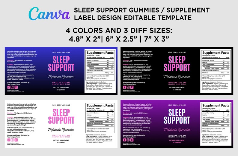 Sleep Supplement labels
natural sleep gummies
gummy labels
sleeping pills
natural sleeping supplements
melatonin for sleep
Melatonin gummies label template
Canva supplement label templates
Editable vitamin label design
Sleep support supplement labels
Gummy bottle label template
Digital label design for supplements
Printable label for melatonin gummies
Health and wellness product packaging
Sleep Supplement labels
natural sleep gummies
gummy labels