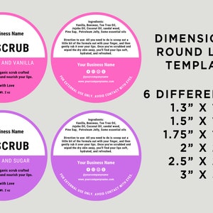 Printable Lip Scrub Labels, Lip Balm Product Round Label, Lip Balm Jars ...