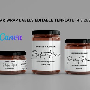 Printable Jar Wrap Around Labels, Mason Jar Labels, Container Jar ...