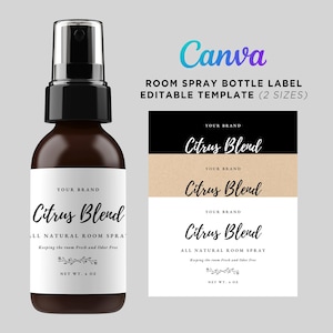 DIY Room Spray Label Template, Room Air Freshener Sticker Design, Essential Oil Linen Spray Bottle Label, Editable Linen Mist Label Design