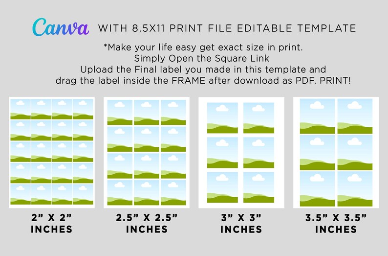 Square Labels for Homemade Products, Jar Square Labels, Product Square ...