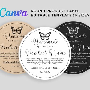Product Label, Ingredients Label, Round Label, Homemade Labels, Made ...