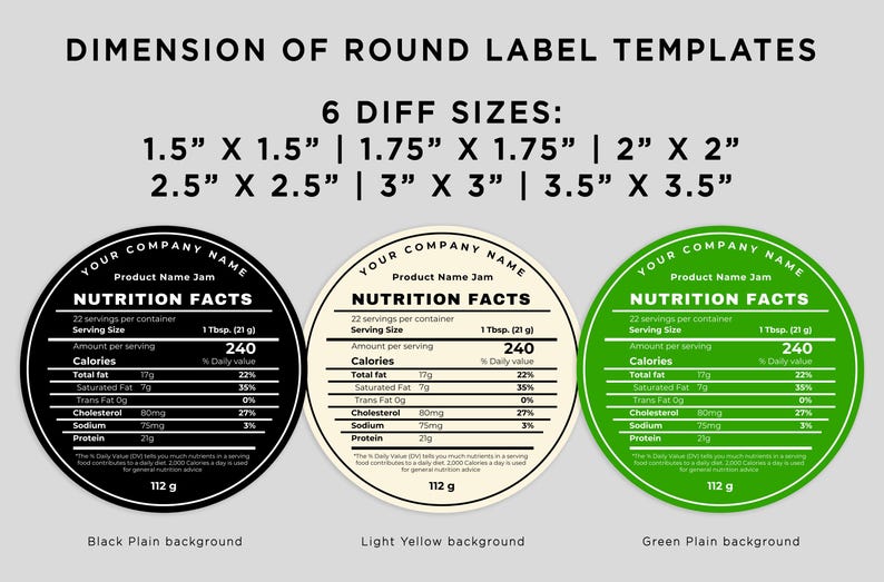 round sticker label,
2 inch round sticker,
homemade jam labels,
canning lid jar,
homemade labels,
circle labels,
Nutrition Label,
Nutrition Template,
Nutritional Label Template,
Nutrition Facts,
Nutrition Facts Labels,
Editable Nutrition Facts,
Editable Nutrition Facts Label Template Canva,
Custom Food Product Label,
Printable Nutritional Information Sticker,
Homemade food label,
Food packaging,
Ingredient label,
Dietary info