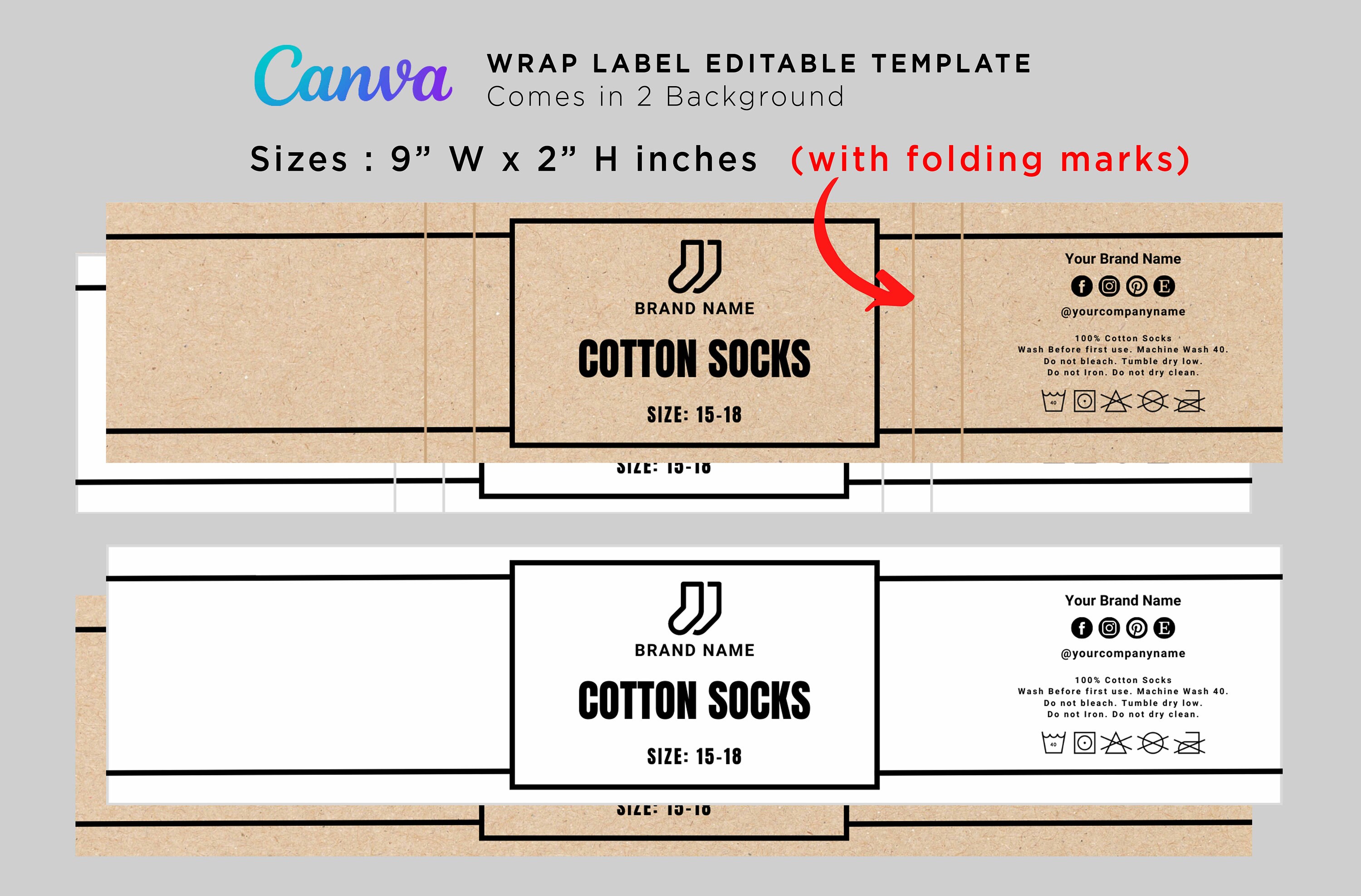 Sock Paper Label Socks Labels Template, Cotton Socks Label Designs, Socks Thank You ...