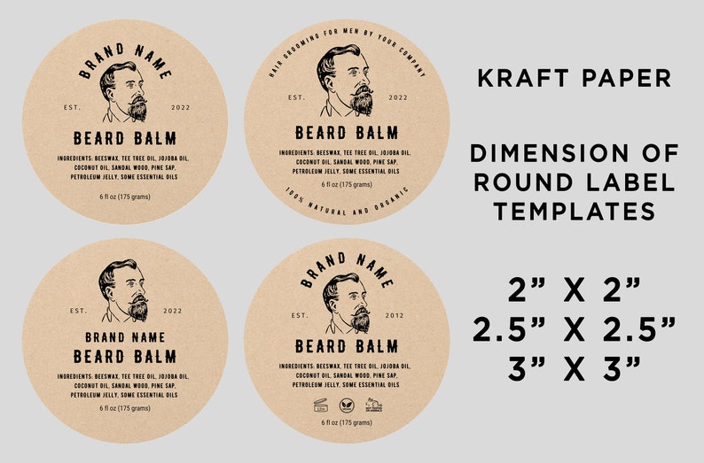 Printable Beard Balm Label Sticker Beard Balm Sticker Tin - Etsy