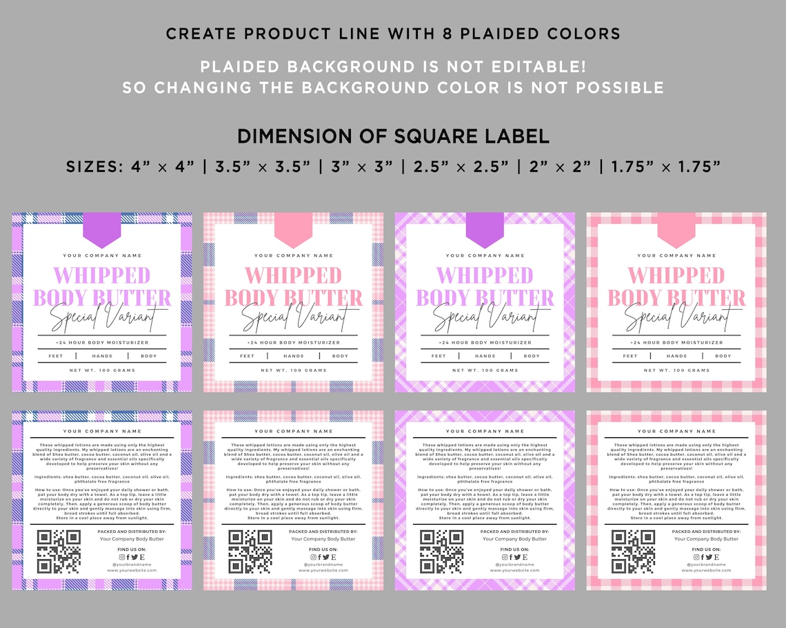 Whipped Body Butter Label Whipped Body Butter Special Etsy