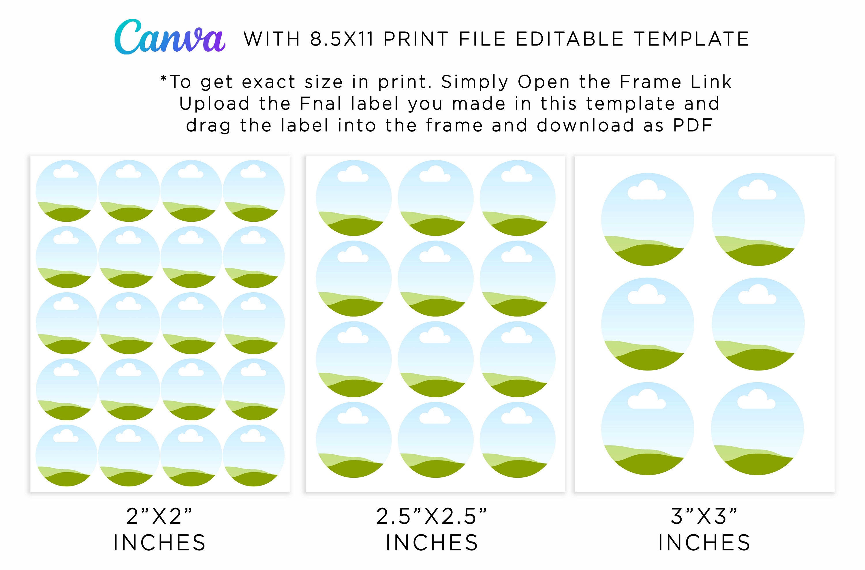 Editable Round Label for Canning Jar, Round Labels for Jams, Round ...