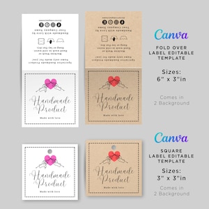 Printable Crochet Labels, Handmade Labels for Knitting, Handmade Label ...