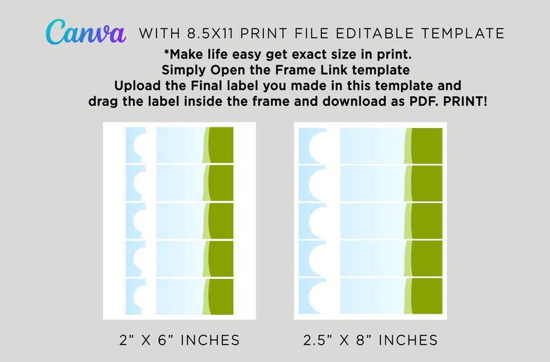 Bakery Strip Labels Template for Cakes and Cupcakes, Editable Canva ...