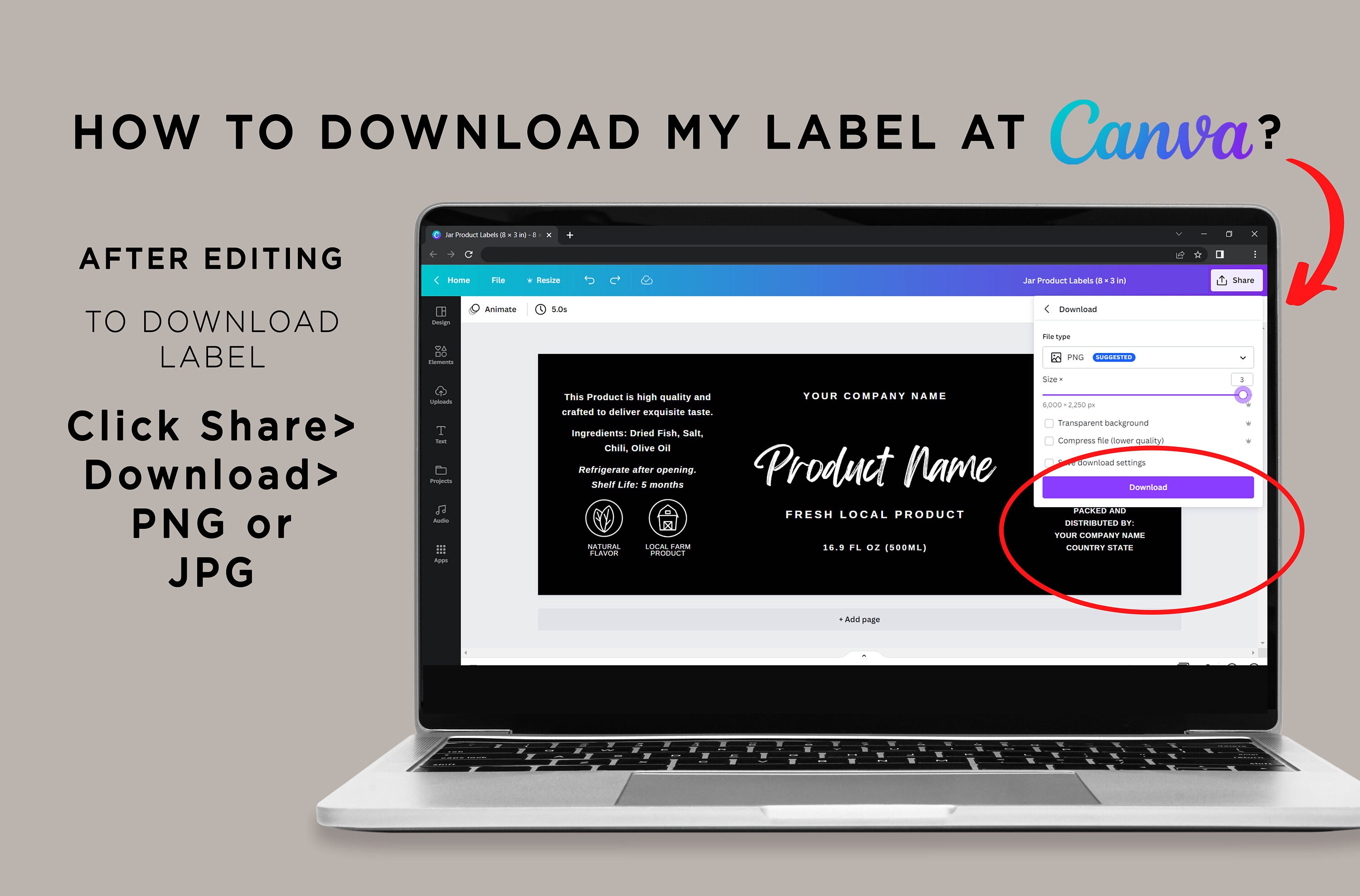 Food Jar Labels Gourmet Labels Print Product Label Jar Etsy