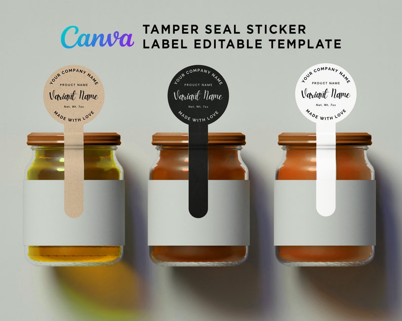 Printable Tamper Seal Sticker Label Design Handmade Seal Etsy