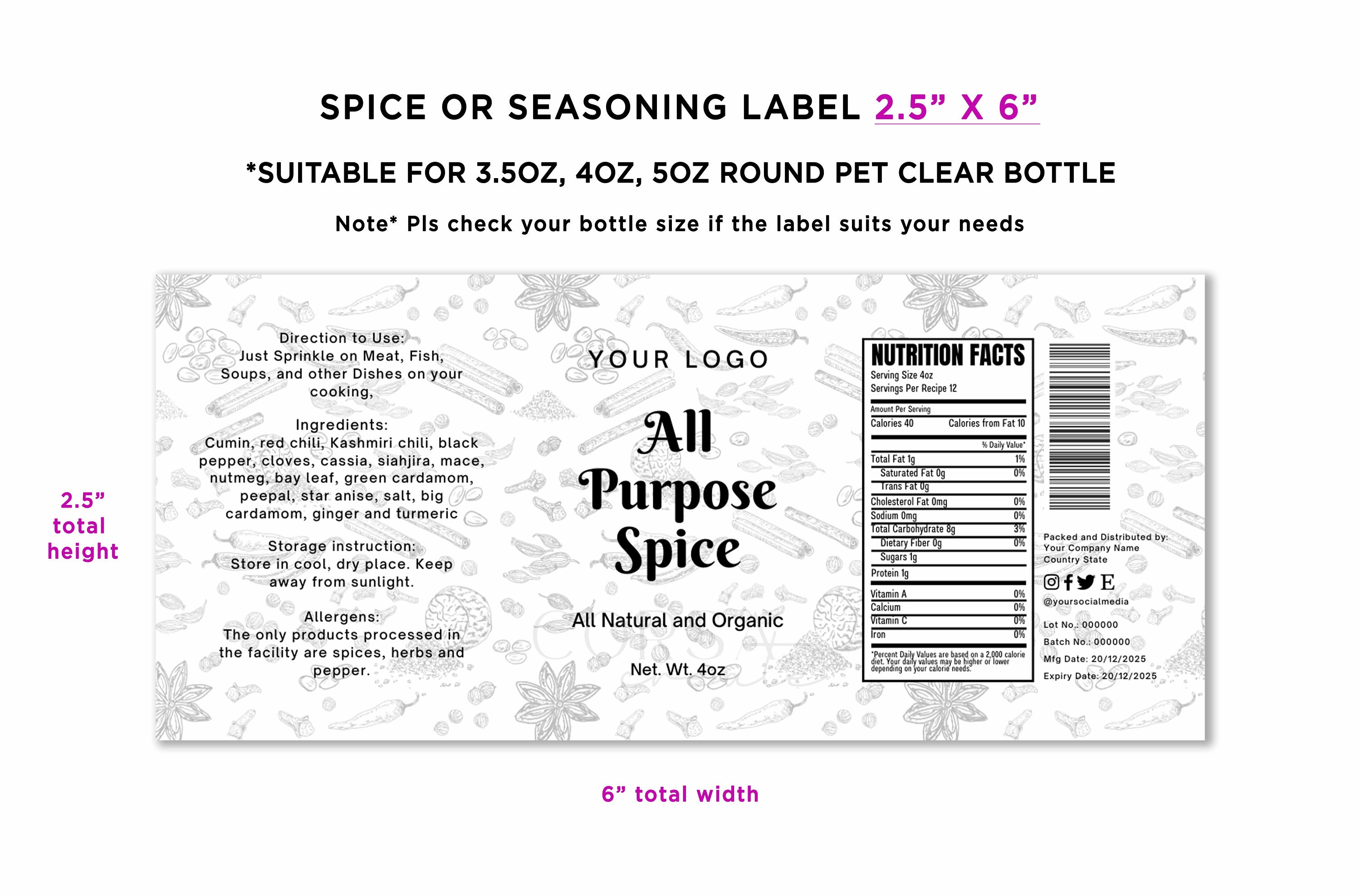 Seasoning Labels – Cor Label