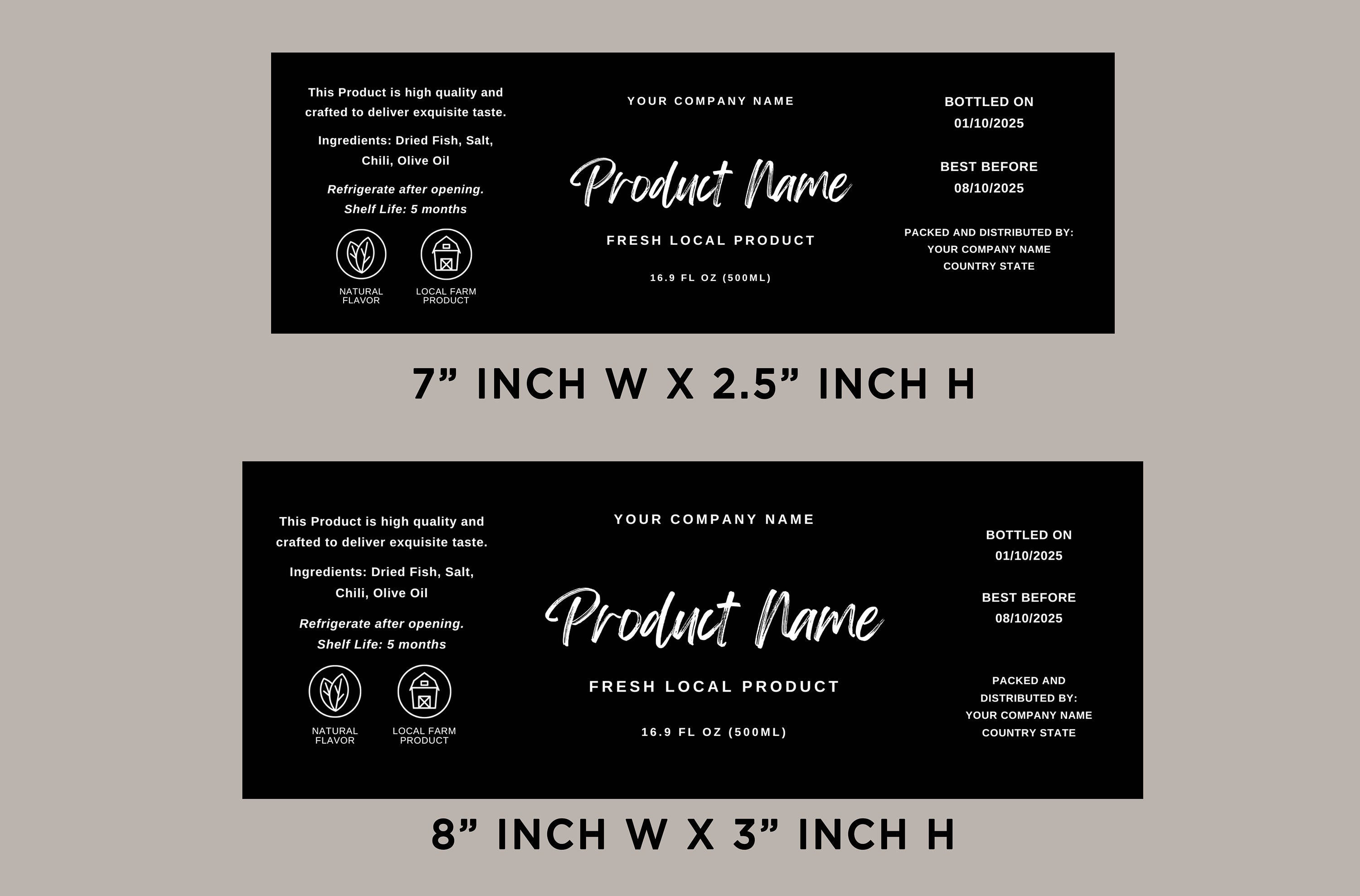 Food Jar Labels Gourmet Labels Print Product Label Jar Etsy