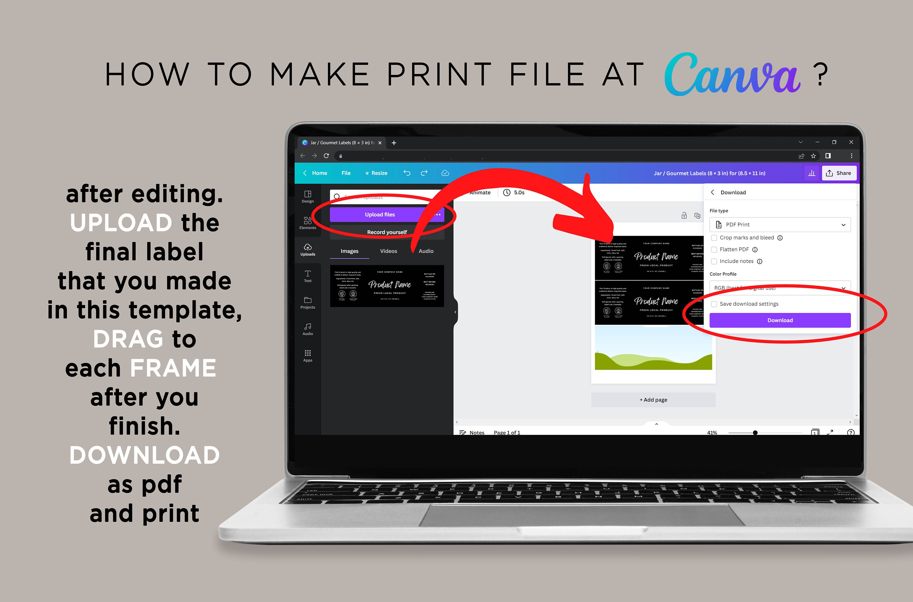 Food Jar Labels Gourmet Labels Print Product Label Jar Etsy