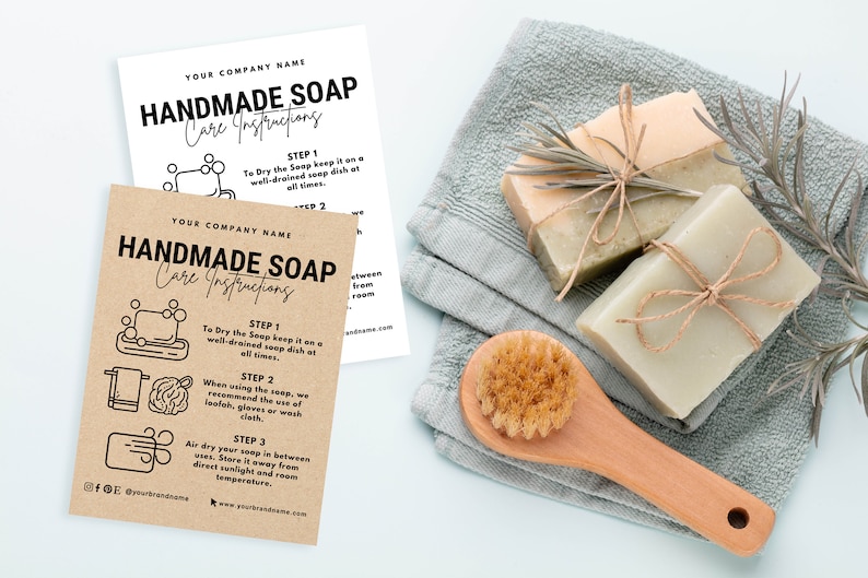 Handmade Soap Care Card Handmade Soap Care Instructions How Etsy