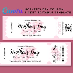 Printable Tickets For Mothers Day