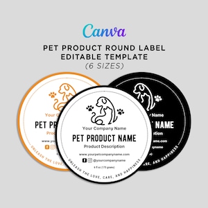 Pet Accessories Labels, Dog Product Labels, Pet Toys Labels, Pet Shop Labels, Pet Grooming Labels, Pet Labels Editable Template Canva