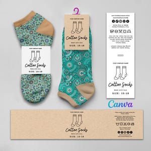 Printable Sock Wrap Labels, Cotton Socks Label Designs, Handmade Socks Labels, Socks Fold Label, Sock Tags, Socks Editable Template at Canva