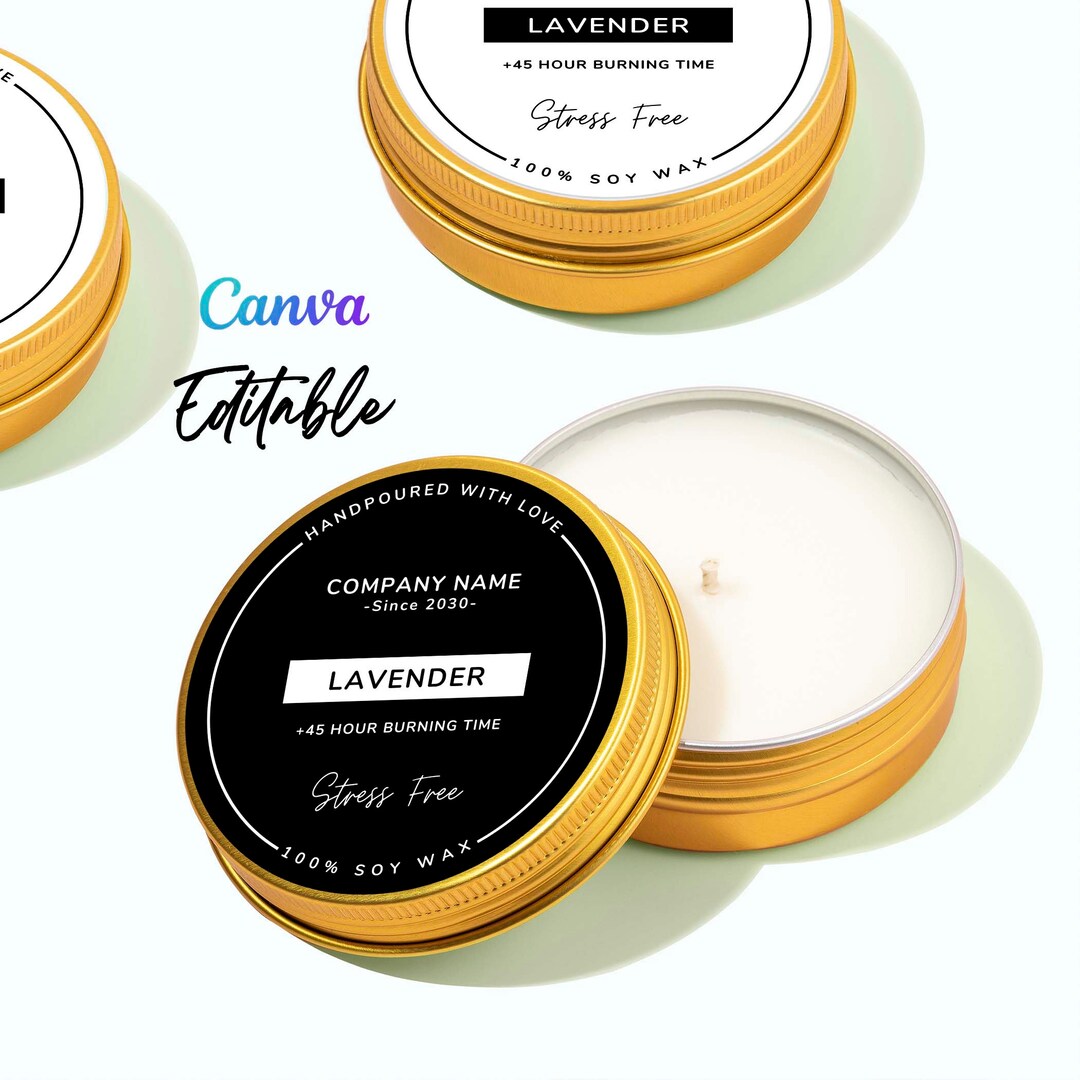 Printable Candle Label, Tin Can Labels for Candles, Candle Safety