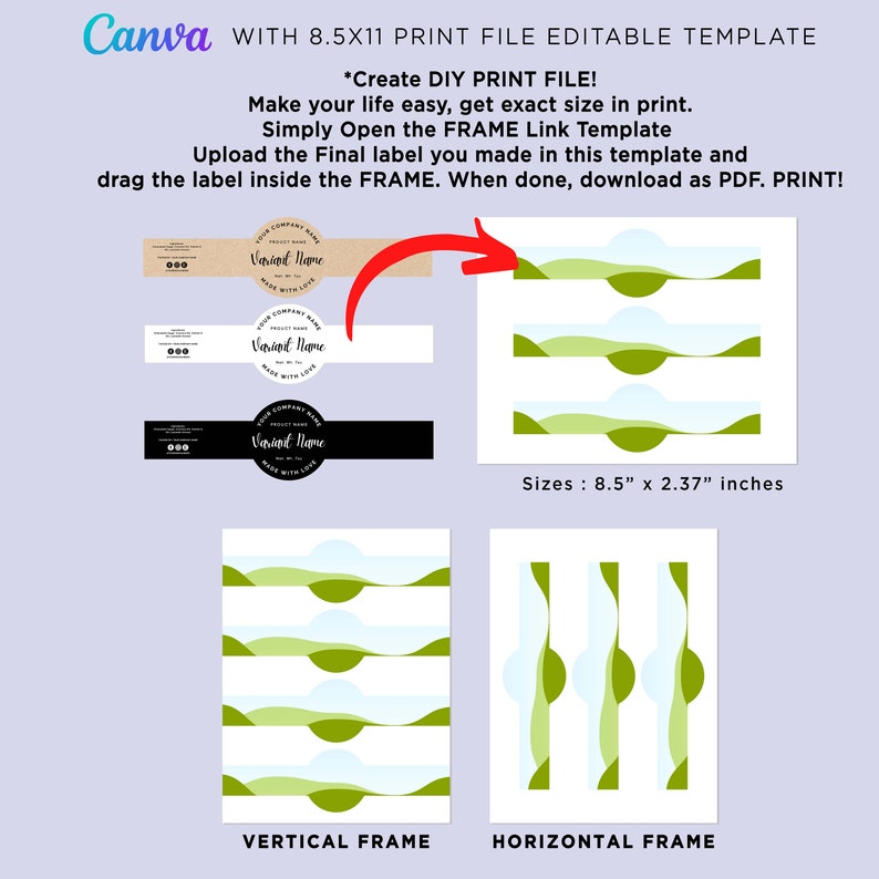 Printable Wrap Soap Label, Cigar Band Soap Label, Custom Soap Label ...
