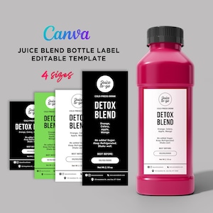 Juice Bottle Label Sticker, Cold Press Drinks Bottle, 2 Oz Juice Bottle ...