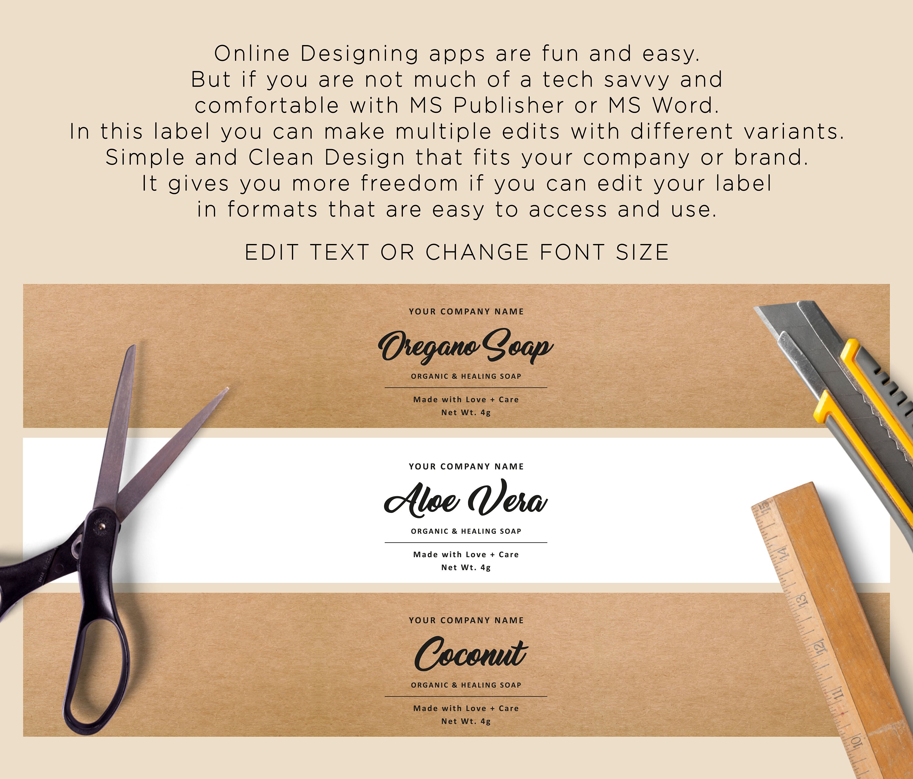 Soap Label Easy Edit at MS Publisher Soap Label Design Thank ...
