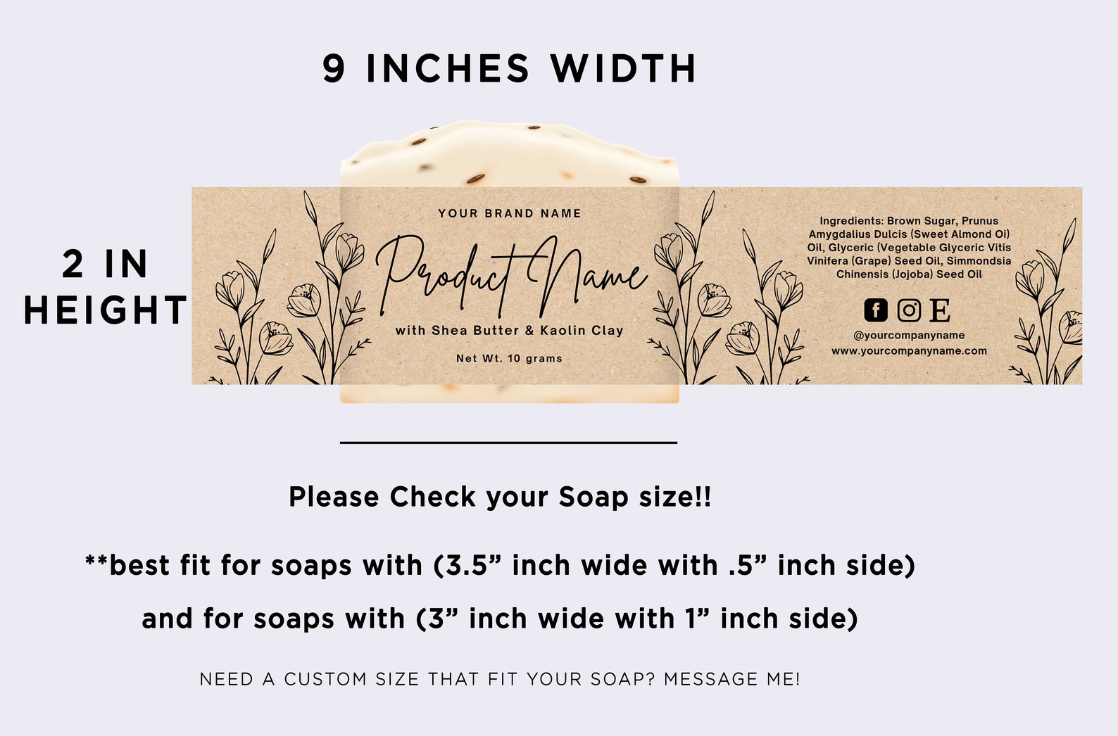 Printable Soap Label Organic Artisan Soap Label Custom Soap - Etsy